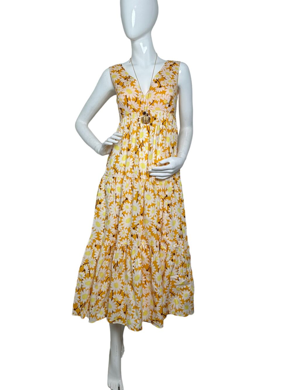 Kate Spade Kate Daisy Poplin Vineyard Midi Mainline Dress Size 6